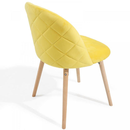 Miadomodo Eetkamerstoelen Geel Set van 8