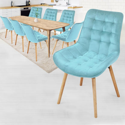 Miadomodo Eetkamerstoelen Turquoise Set van 8