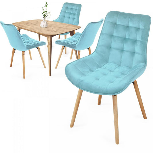 Miadomodo Eetkamerstoelen Turquoise Set van 4