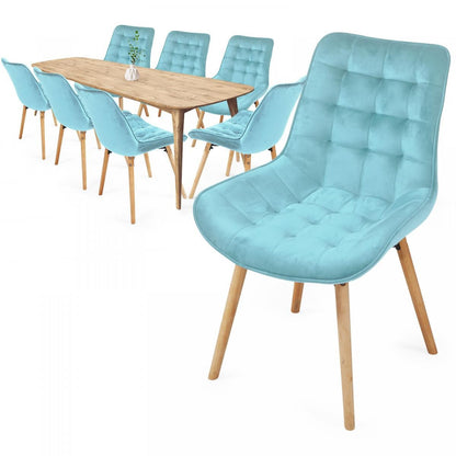 Miadomodo Eetkamerstoelen Turquoise Set van 8