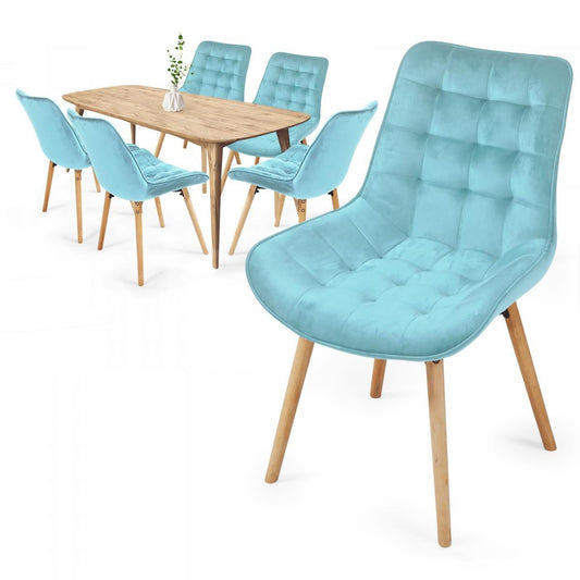 Miadomodo Eetkamerstoelen Turquoise Set van 6