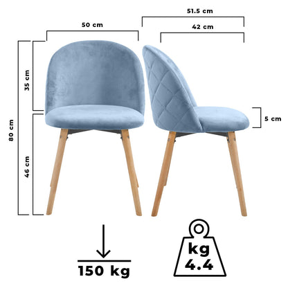 Miadomodo Eetkamerstoelen Turquoise Set van 2