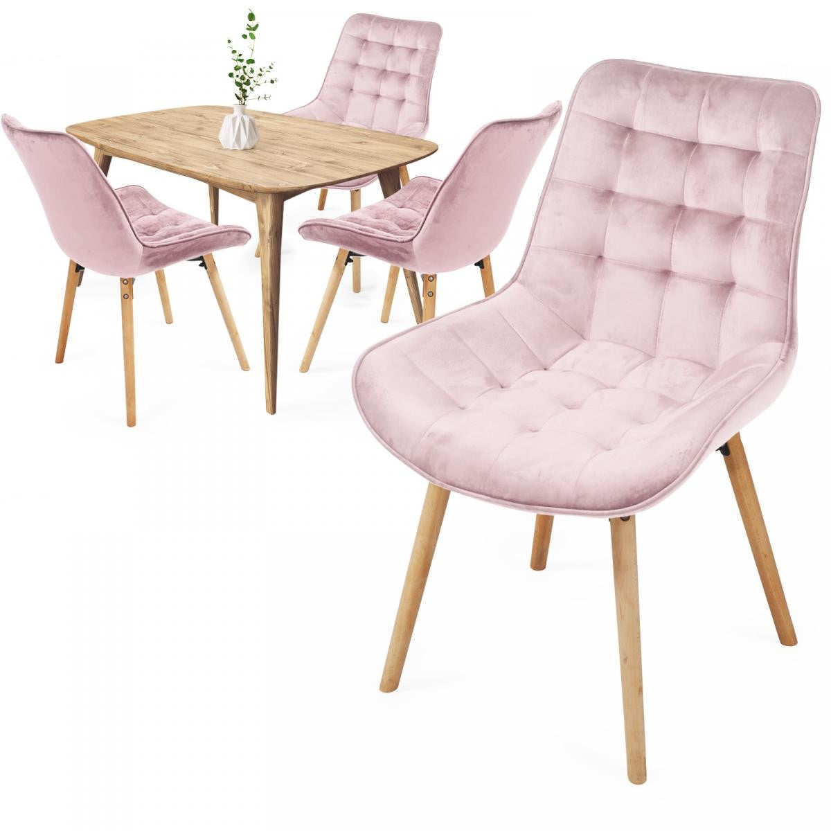 Miadomodo Eetkamerstoelen Roze Set van 4