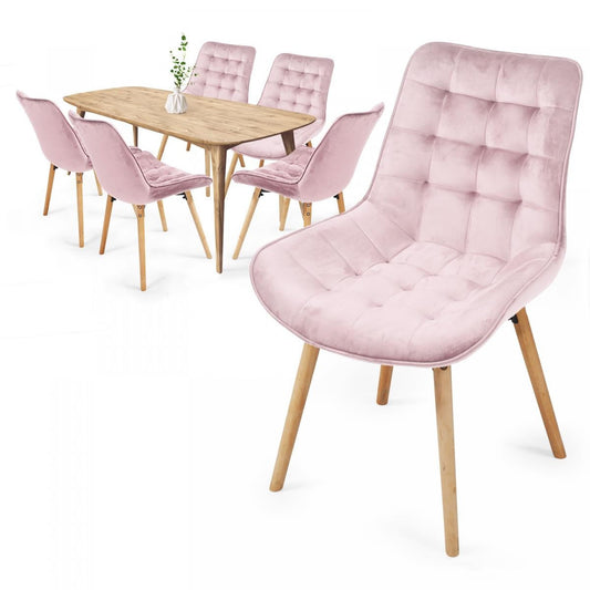 Miadomodo Eetkamerstoelen Roze Set van 6