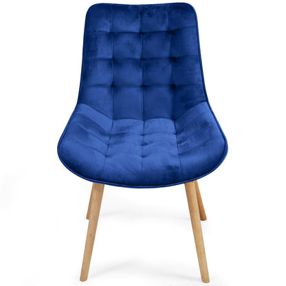 Miadomodo Eetkamerstoelen Blauw Set van 8