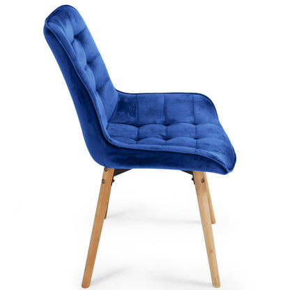 Miadomodo Eetkamerstoelen Blauw Set van 8