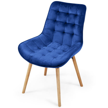 Miadomodo Eetkamerstoelen Blauw Set van 8