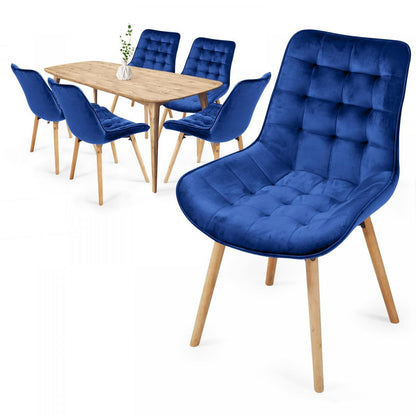 Miadomodo Eetkamerstoelen Blauw Set van 6