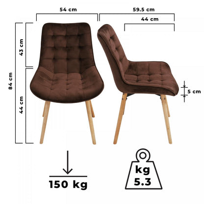 Miadomodo Eetkamerstoelen Bruin Set van 4