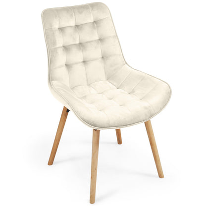 Miadomodo Eetkamerstoelen Creme Set van 8