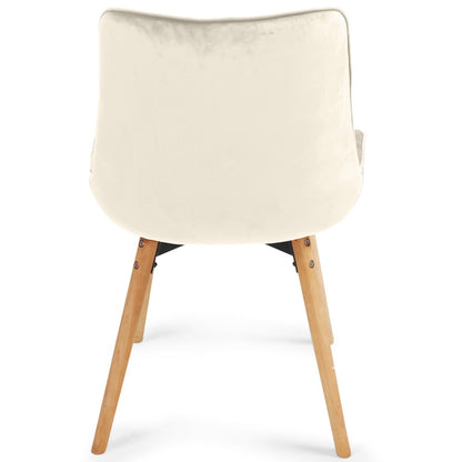 Miadomodo Eetkamerstoelen Creme Set van 8