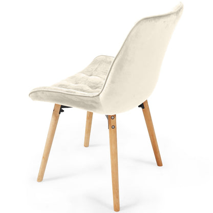 Miadomodo Eetkamerstoelen Creme Set van 8