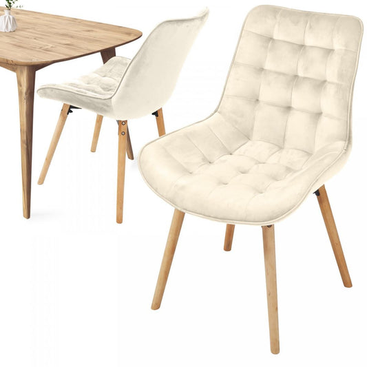 Miadomodo Eetkamerstoelen Creme Set van 2