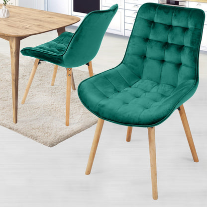 Miadomodo Eetkamerstoelen Groen Set van 2