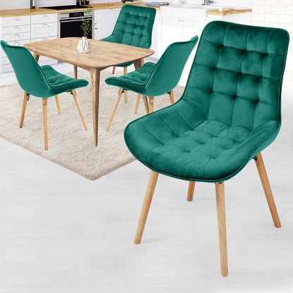 Miadomodo Eetkamerstoelen Groen Set van 4