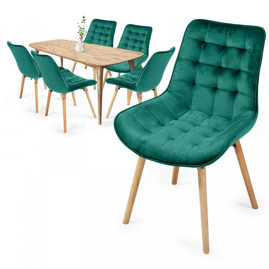 Miadomodo Eetkamerstoelen Groen Set van 6