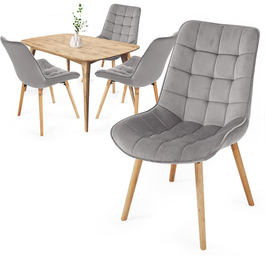 Miadomodo Eetkamerstoelen Licht Grijs Set van 4