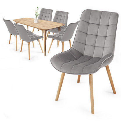 Miadomodo Eetkamerstoelen Licht Grijs Set van 6