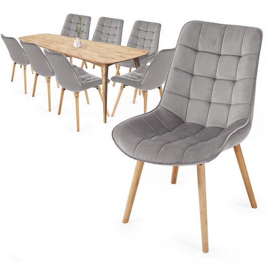 Miadomodo Eetkamerstoelen Licht Grijs Set van 8