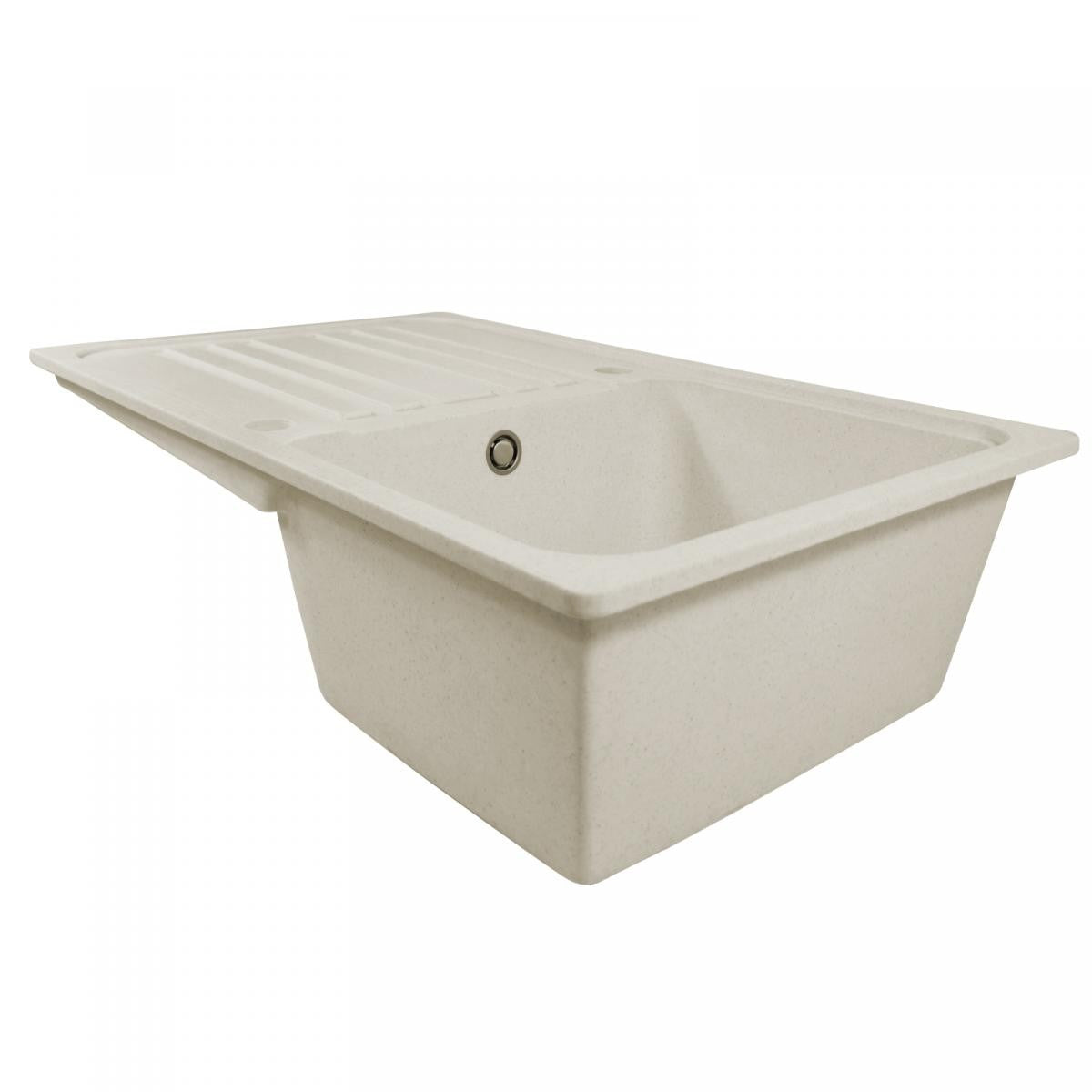 Aquamarin Granieten spoelbak beige 75,9x22x45,9cm met afvoerset en kraan