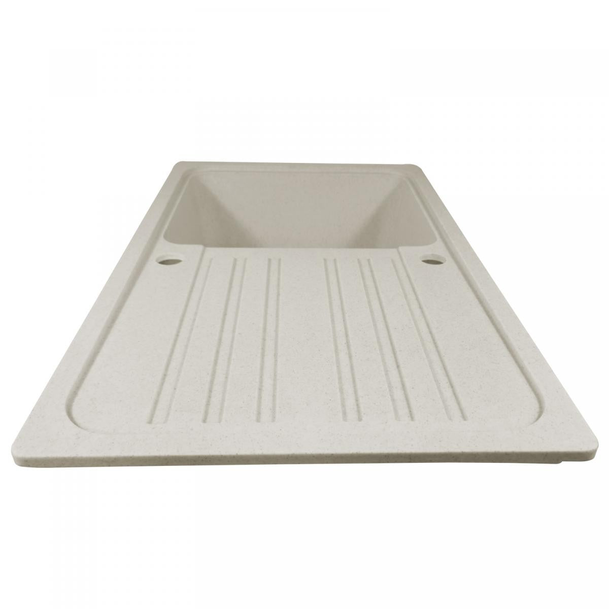 Aquamarin Granieten spoelbak beige 75,9x22x45,9cm met afvoerset en kraan