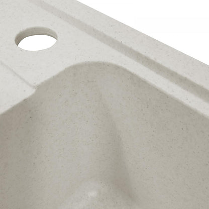 Aquamarin Granieten spoelbak beige 75,9x22x45,9cm met afvoerset en kraan