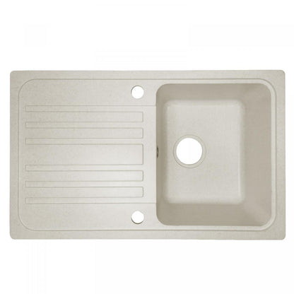 Aquamarin Granieten spoelbak beige 75,9x22x45,9cm met afvoerset en kraan