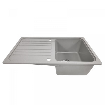 Aquamarin Granieten spoelbak grijs 75,9x22x45,9cm met afvoerset en kraan