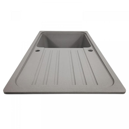 Aquamarin Granieten spoelbak grijs 75,9x22x45,9cm met afvoerset en kraan