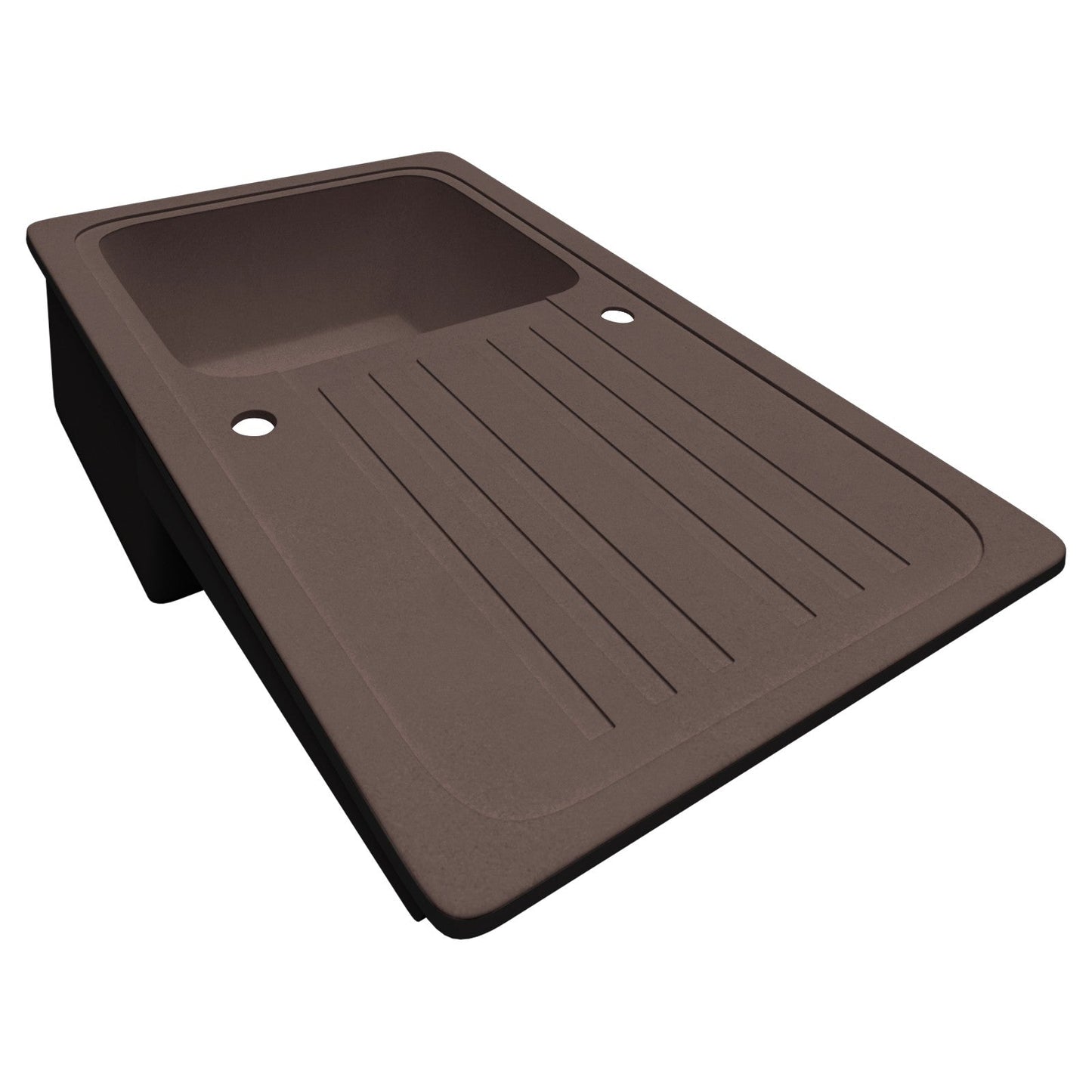 Aquamarin Spoelbak Graniet Bruin 75,9 x 22 x 45,9 cm met Afvoerset en RVS Kraan