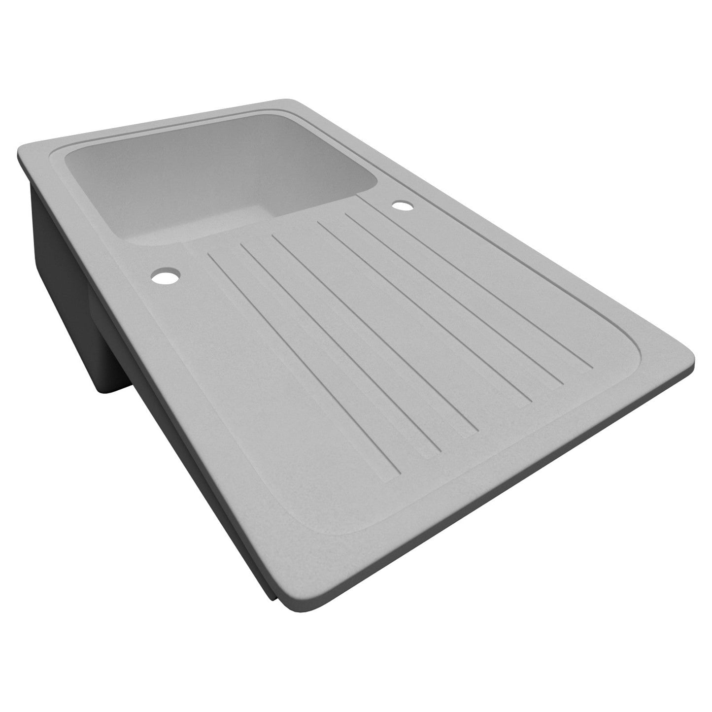 Aquamarin Spoelbak Graniet Grijs 75,9 x 22 x 45,9 cm met Afvoerset en RVS Kraan