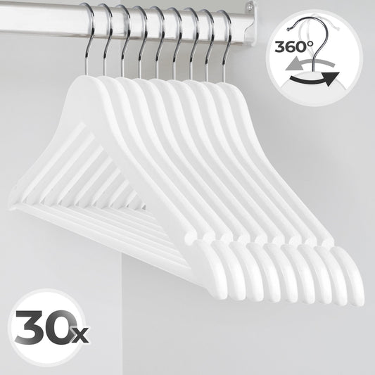 Jago Houten kleerhangers 30 stuks-wit