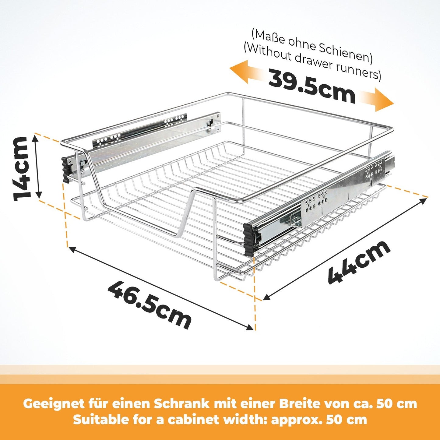 Jago Telescopische lade - kastbreedte 50 cm Set van 2