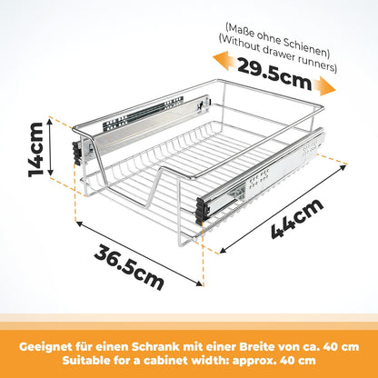 Jago Telescopische lade - kastbreedte 40 cm Set van 5