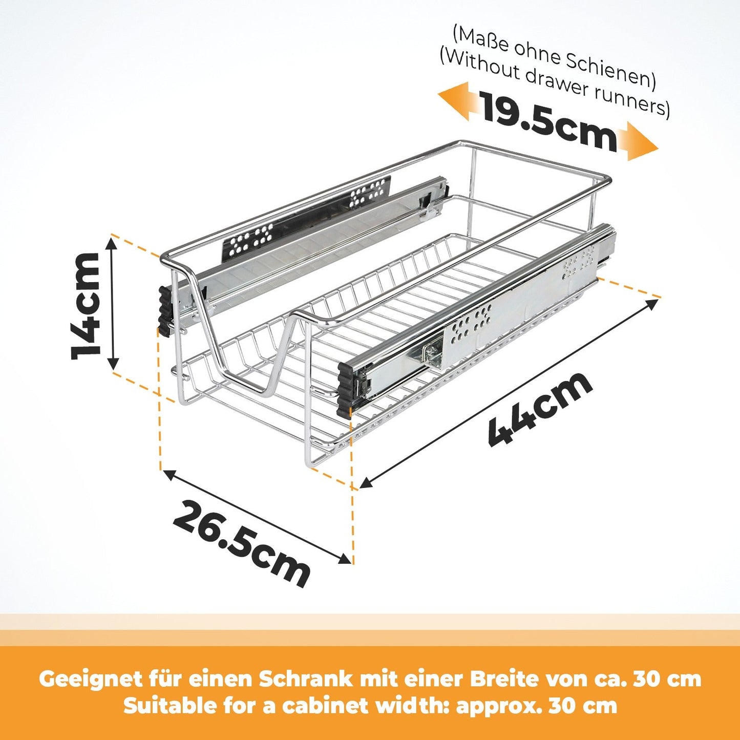 Jago Telescopische lade - kastbreedte 30 cm