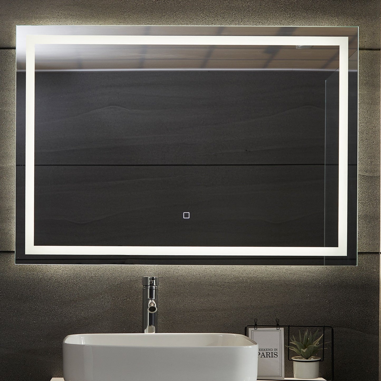 Aquamarin LED Badkamer Spiegel 100 x 70 cm met Anti-condens Functie