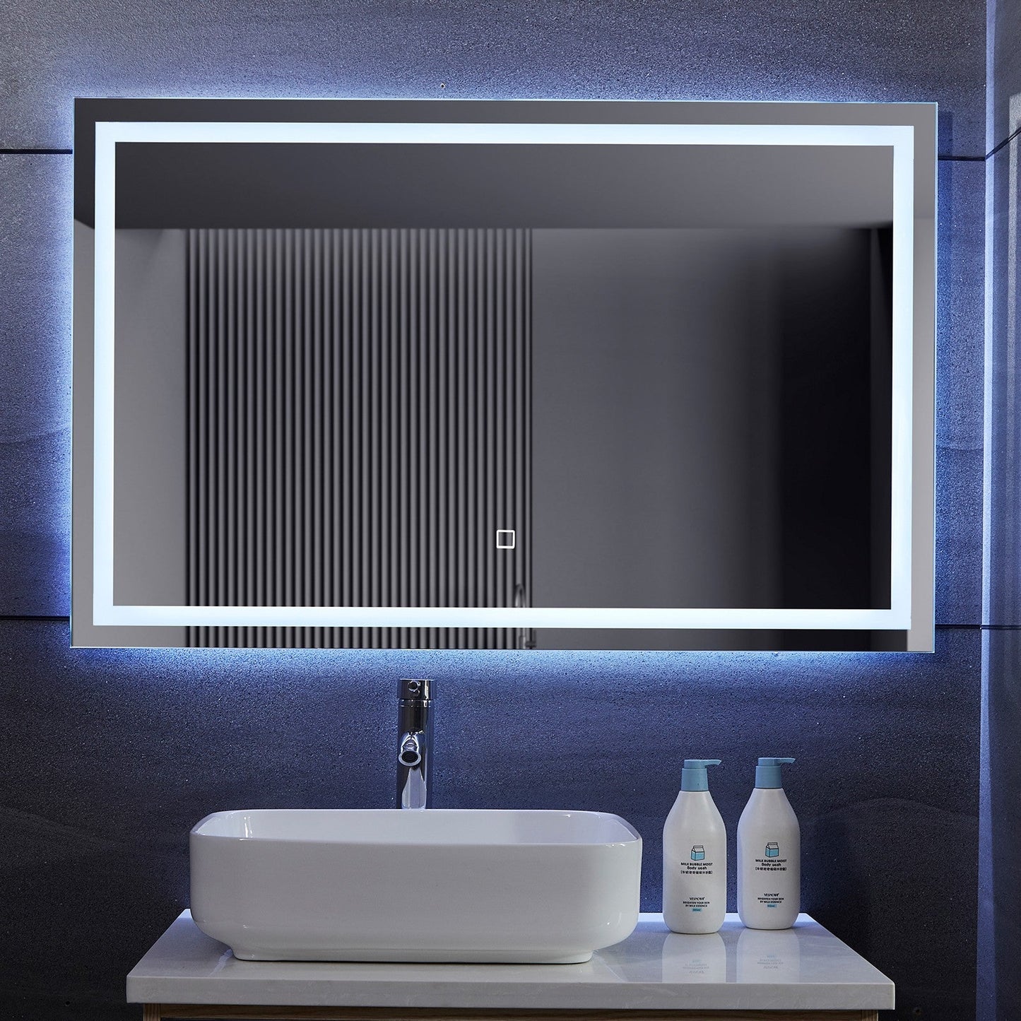 Aquamarin LED Badkamer Spiegel 110 x 70 cm met Anti-condens Functie