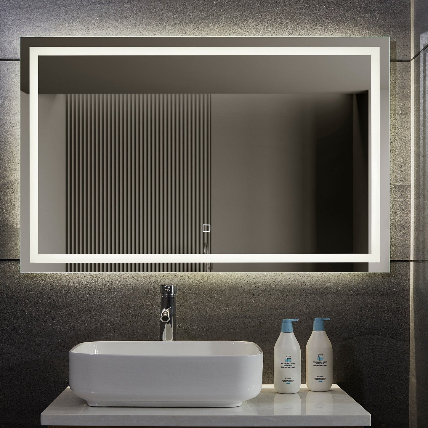 Aquamarin LED Badkamer Spiegel 110 x 70 cm met Anti-condens Functie