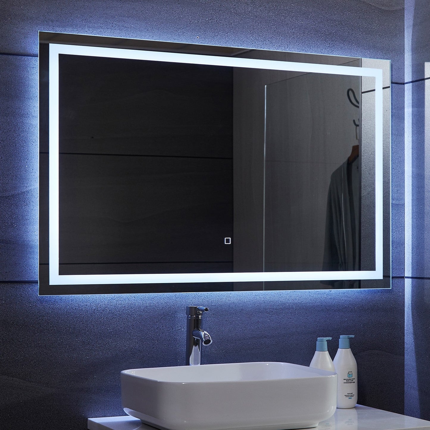 Aquamarin LED Badkamer Spiegel 110 x 70 cm met Anti-condens Functie