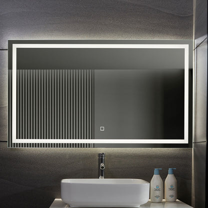 Aquamarin LED Badkamer Spiegel 120 x 70 cm met Anti-condens Functie