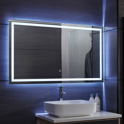 Aquamarin LED Badkamer Spiegel 120 x 70 cm met Anti-condens Functie