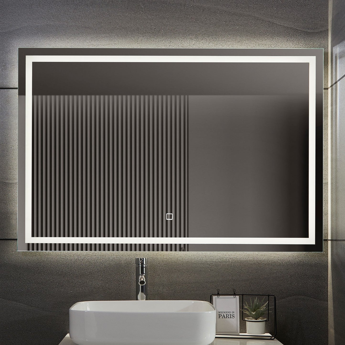 Aquamarin LED Badkamer Spiegel 120 x 80 cm met Anti-condens Functie