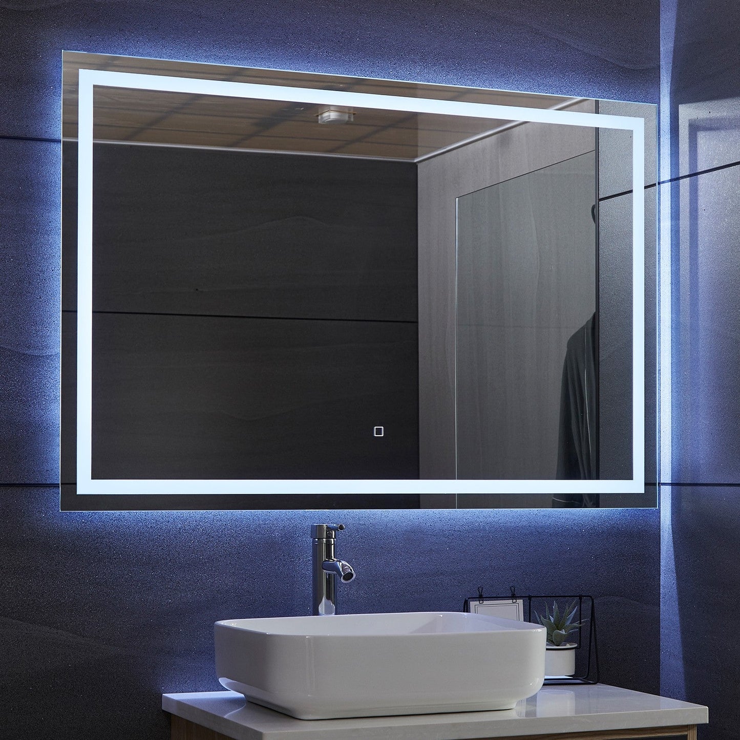 Aquamarin LED Badkamer Spiegel 120 x 80 cm met Anti-condens Functie