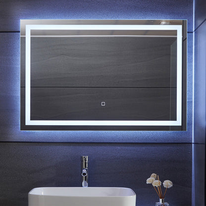 Aquamarin LED Badkamer Spiegel 90 x 60 cm met Anti-condens Functie