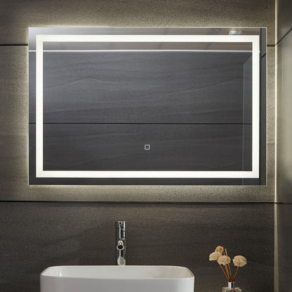 Aquamarin LED Badkamer Spiegel 100 x 60 cm met Anti-condens Functie