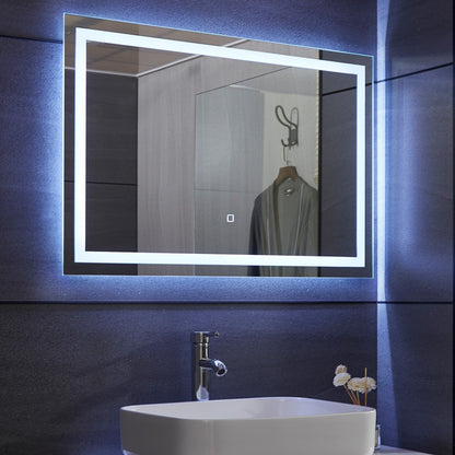 Aquamarin LED Badkamer Spiegel 100 x 60 cm met Anti-condens Functie