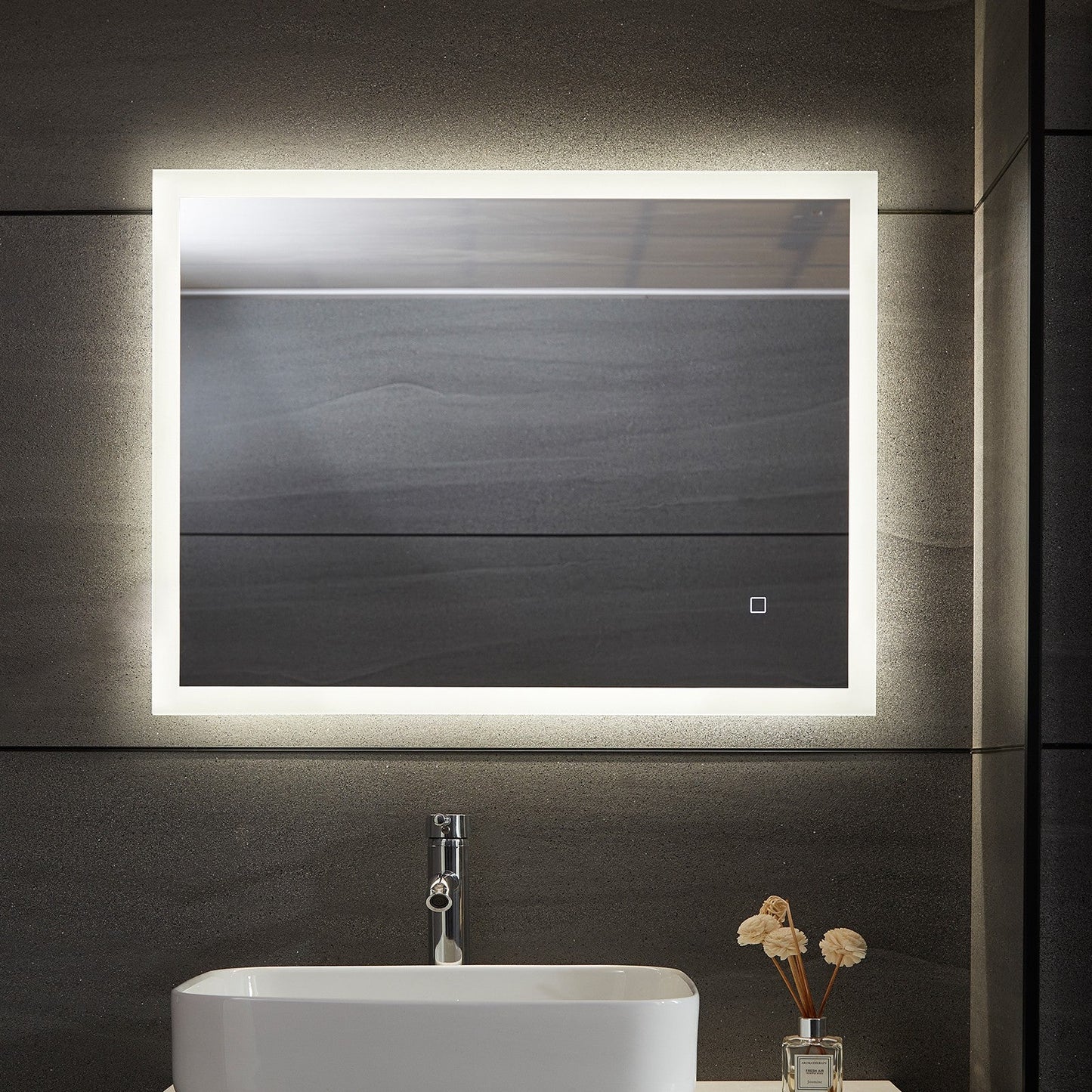 Aquamarin LED Badkamer Spiegel 100 x 60 cm met Anti-condens Functie