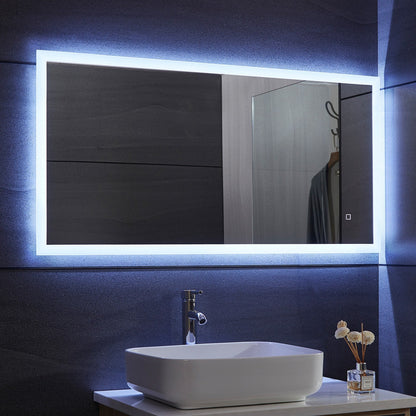 Aquamarin LED Badkamer Spiegel 120 x 60 cm met Anti-condens Functie