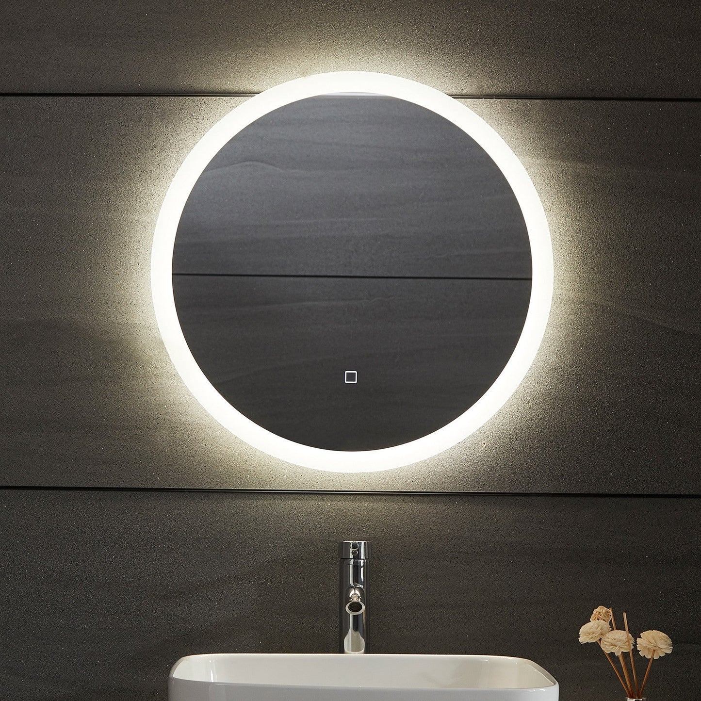 Aquamarin LED Badkamer Spiegel Ø 60 cm met Anti-condens Functie