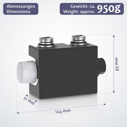 Aquamarin Thermostatische radiatorkraan - antraciet